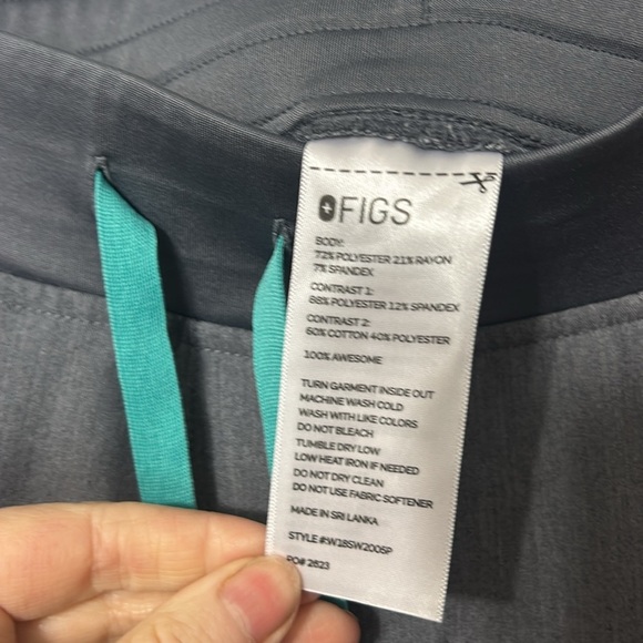 FIGS Womens High Waisted Zamora With Yoga Waistband Scrub Pants Grey XS/P - Picture 2 of 4